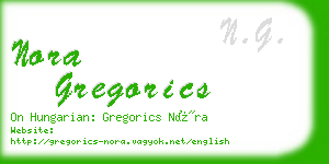 nora gregorics business card